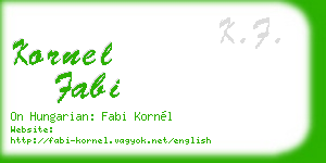kornel fabi business card
